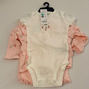 Carter's White and Pink Bodysuit Set